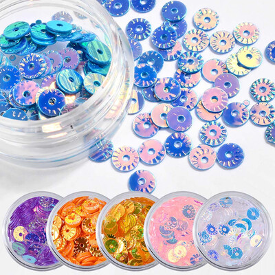 

Toponeto 6Color Round Sequins Dazzling Sticker Colorful Nail Art Decoration