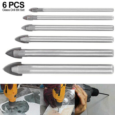

6 PC 3-10mm DRILL BIT SET KIT FOR DRILLING GLASS TILE CERAMIC PLASTIC Porcelain