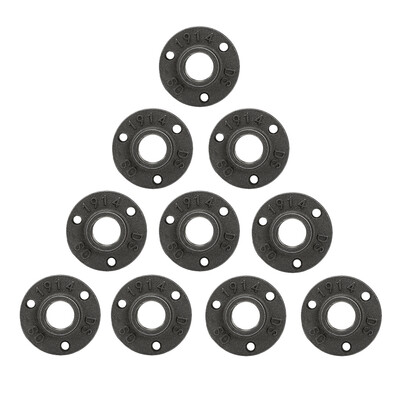 

10pcs Malleable Cast Iron Floor Flange Fittings for DIY Pipe Shelf Door Handle