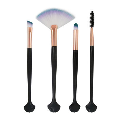 

4pcs Shell Fan-shaped Makeup Brushes Set Eyelash Eyebrow Cosmetic Tool Kit