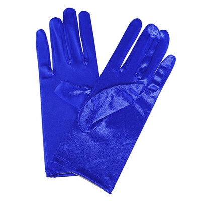 

Ladies Short Wrist Gloves Smooth Satin For Party Dress Prom Evening Wedding
