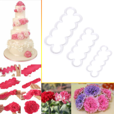 

3Pcs Carnation Flowers Cake Fondant Sugarcraft Mold Cutter Gum Paste