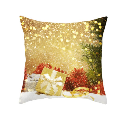 

Siaonvr Christmas Pillow Case Glitter Polyester Sofa Throw Cushion Cover Home Decor