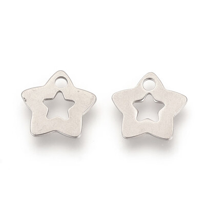 

304 Stainless Steel Pendants Star Stainless Steel Color 115x12x05mm Hole 2mm