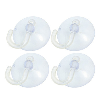 

UpperX 4 Pieces 50mm Diameter House Bathroom PVC Blue Clear Plastic Suction Cup Hook