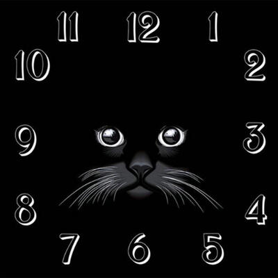 

5D DIY Full Drill Diamond Painting Clock Cat Cross Stitch Embroidery Crafts