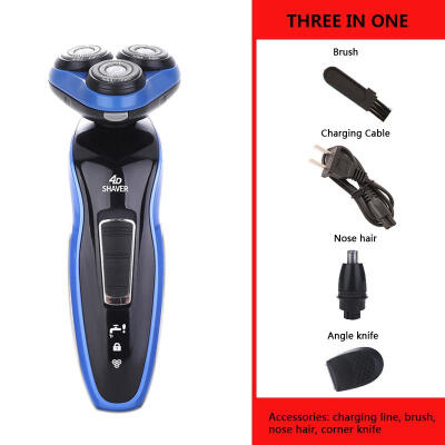 

Oasismall 4In1 Men Electric Shaver 4D Three Cutter Head Floating Whole Body Washable Shaving Machine