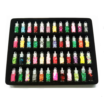 

Toponeto Nail Art 48 Colors Glitter Decoration Tips For UV Acrylic System Tips Kit Set