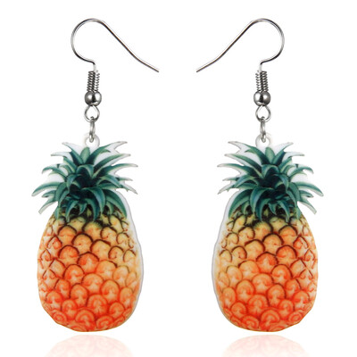 

New Acrylic Cute Fruit Earrings Strawberry pineapple tomato kiwi orange cucumber Pineapple fruit Earrings Jewelry