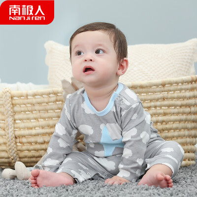 

Antarctic Nanjiren baby clothes baby spring clothes newborn baby onesies baby girl children out climbing clothes cloud stars - light blue 80