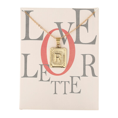 

Card Fashion Brand Series 26 English Letters Alphabet Pendant Necklace For Women Men Jewelry Wholesale