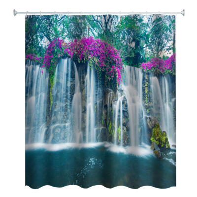 

3D Waterproof Shower Bath Curtain Landscape Print Bathroom Supplies