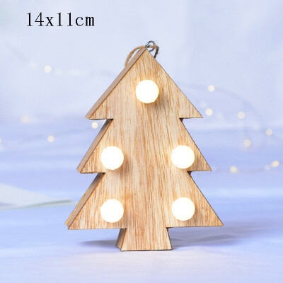 

Siaonvr LED Light Wood House Cute Christmas Tree Ornaments Window Holiday Decoration