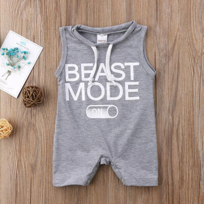 

Kids Baby Boy BEAST MODE ON Printed Romper Loose Jumpsuit Outfits Clothes Summer