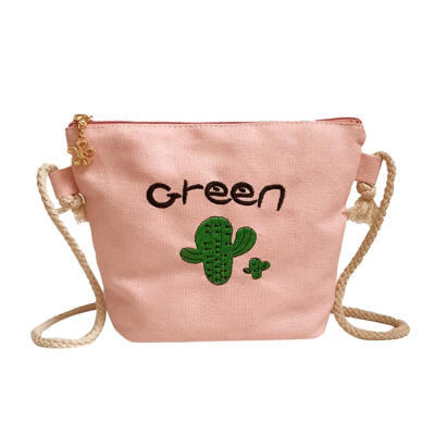 

Cactus Canvas Mini Shoulder Bag Casual Women Girls Crossbody Messenger Bags