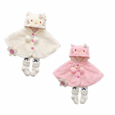 

Toddler Baby Girls Cat Hooded Cloak Poncho Jacket Outwear Kids Warm Coat D