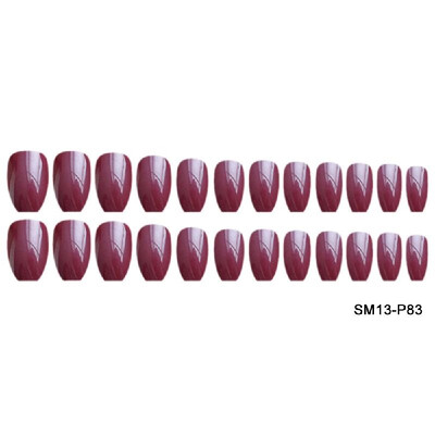

24pcs Colorful Coffin Nails False Nails Art Tips Sets Full Cover Medium Ballerina Artificial Nails Art Tips