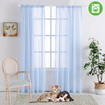

Bladies plain window screen Sheer Curtains 84 Inch Length 4660