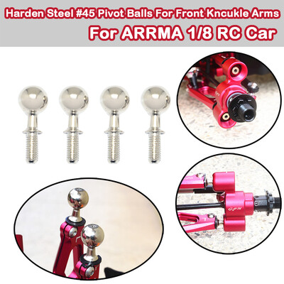 

Siaonvr Harden Steel 45 Pivot Balls For Front Kncukle Arms For ARRMA 18 RC Car