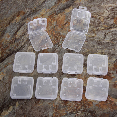 

10PCS Transparent Standard SD SDHC Memory Card Case Holder Box Storage New