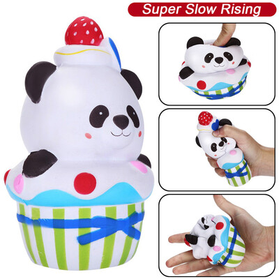 

YIWULASquishies Strawberry Cake Panda Slow Rising Fruits Scented Stress Relief Toys