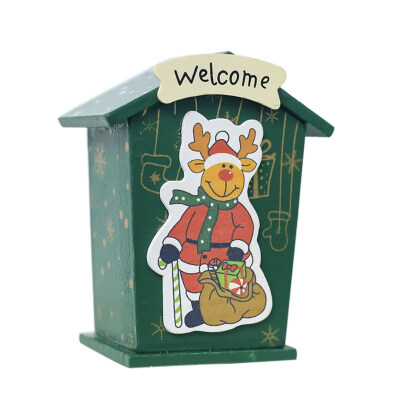 

Cute Christmas Santa Elk Snowman Wooden Money Coin Box Piggy Bank Holiday Gift