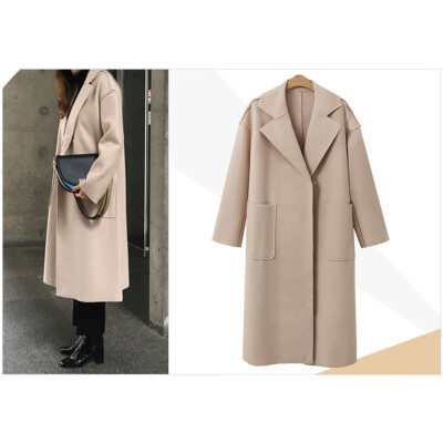 

Roseonmyhand Fashion Women Solid Long Sleeve Casual Outwear Cardigan Coat woolen Overcoat