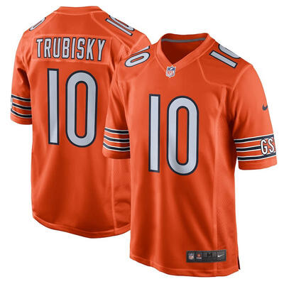 

Mens Football Jersey Chicago Bears Mitchell Trubisky Orange Alternate Game Jersey