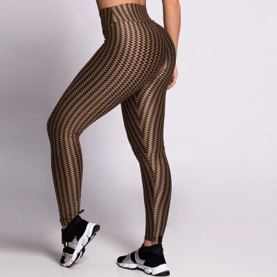 

Spot new fast dry high waist stitching digital print pants female hips running tight sports yoga clothes fitness pants Navy