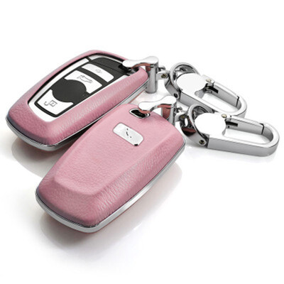 

Top Layer Leather Car Key Case Women Keychain For BMW 1234567 SeriesX3X4 Car Key Cover Shell Car Keychain
