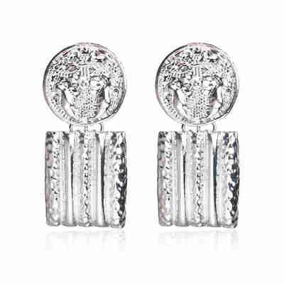

ZA Jewelry Metal Drop Dangle Earrings For Women Geometric Round Leaf Vintage Statement Earrings Wedding Party Gifts Bijoux Punk