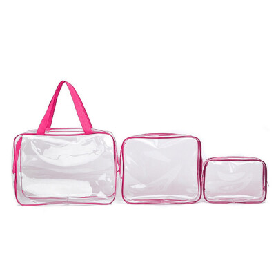 

Hot 3pcs Clear Cosmetic Toiletry PVC Travel Wash Makeup Bag