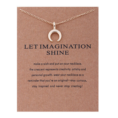 

Fashion Jewelry Let Imagination Shine Crescent Card Moon Choker Necklace Women