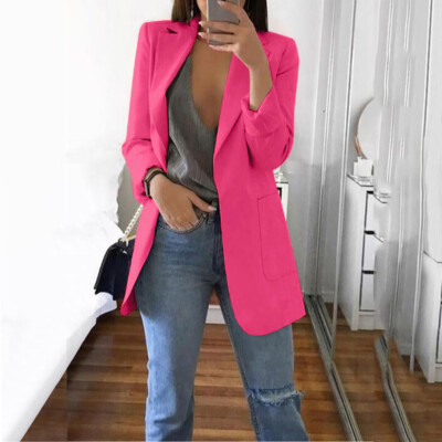 

Toponeto Women Autumn Winter Long Sleeve Office Coat Cardigans Suit Long Jacket