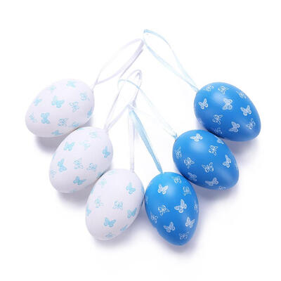 

6pcs Plastic DIY Easter Egg Pendant Hand Painted Ornament Children Gift