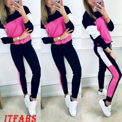 

New Ladies Womens Sweatshirt Joggers Plain Lounge Wear Tracksuit Lounge Wear