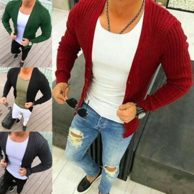 

Men Casual Slim Fit Knit Cardigan Stylish Sweater Coat Jacket Tops Sizes -3XL New