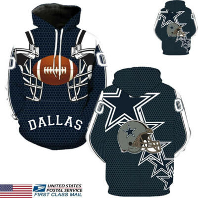 

US STOCK Dallas Cowboys Sport Hoodie Sweatshirt Jumper Jacket Hooded Coat Tops
