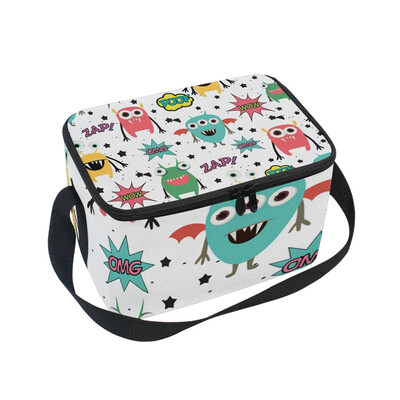 

ALAZA Lunch Box Insulated Monsters And Balloons Lunch Bag Large Cooler Tote Bagfor Men Women