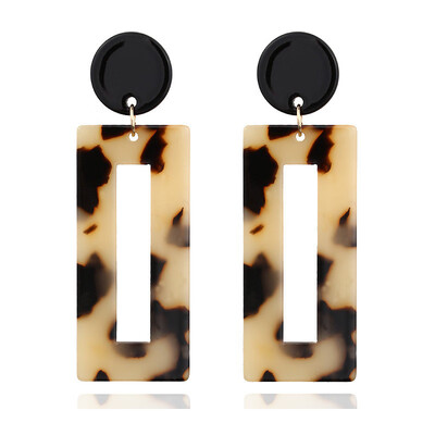 

Olaru trendy Plate Rectangle Long Drop Earring For Woman New Gold Color Round Korean Dangle Earrings Fashion Jewelry Brincos