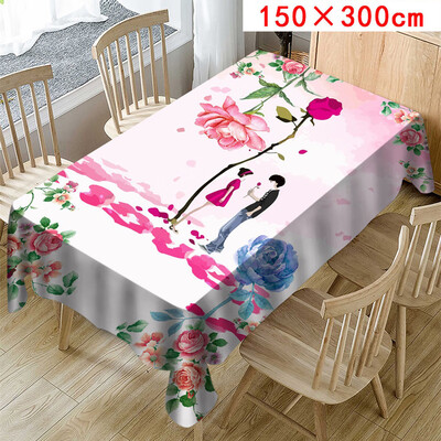 

Toponeto Valentines Tablecloth Print Rectangle Table Cover Holiday Party Home Decor