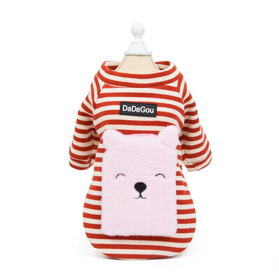 

Cotton Fall Winter Striped Pet Dog Clothes Teddy Backpack Puppy Sweater Bear Small Dog Pet Clothes