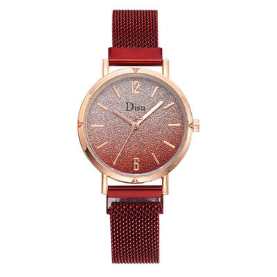 

Top Brand Women Watches Digital Scale Disc Ladies Quartz Wristwatch Mesh Magnetic Buckle Strap Clock Dress Zegarki Damskie