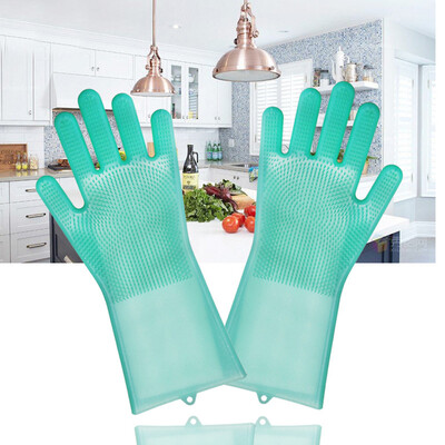 

Siaonvr Magic Reusable Silicone Gloves Cleaning Brush Scrubber Gloves Heat Resistant GN