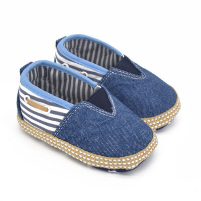 

Baby kids Boys Girls Denim Striped First Walker Infant Soft Sole Casual Toddler Shoes