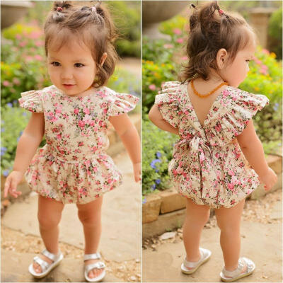 

Newborn Infant Baby Girl Bodysuit Floral Romper Jumpsuit Outfit Playsuit Clothes