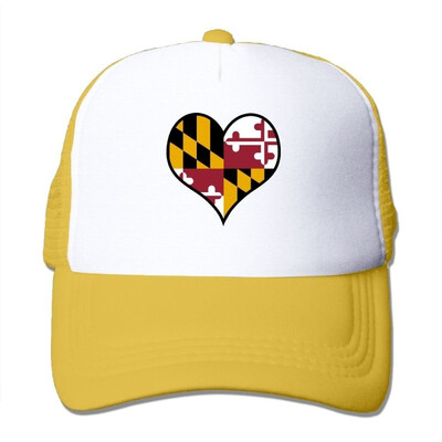 

SHINENGST Maryland State Flag Mesh Trucker CapsHats Adjustable For Unisex Black