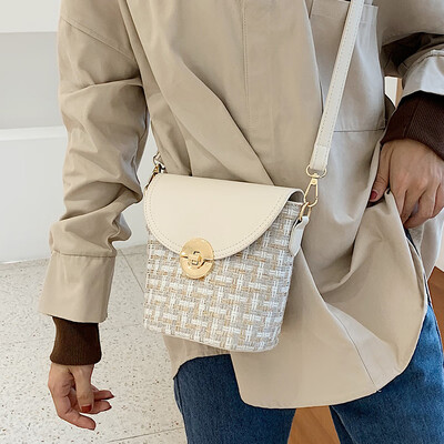 

Net red wool small bag female bag 2019 new wild gas bucket bag summer small fresh ins messenger bag