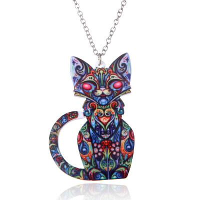 

Acrylic Animal Necklace Pet Cat Dragon Pig Bird Wolf Horse Fish Dog Necklace Women Bohemia Jewelry Pendant Ethnic Long Necklace