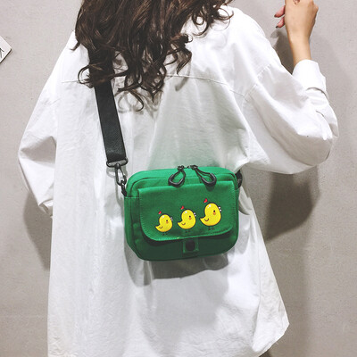 

Canvas small bag handbags new 2019 cartoon cute cloth bag casual girl chic shoulder Messenger bag tide